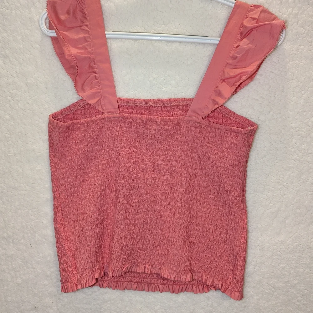 Old‎ Navy Womens Ginger Rose Pink Smocked Ruffle Strap Tank Top M 656842-00